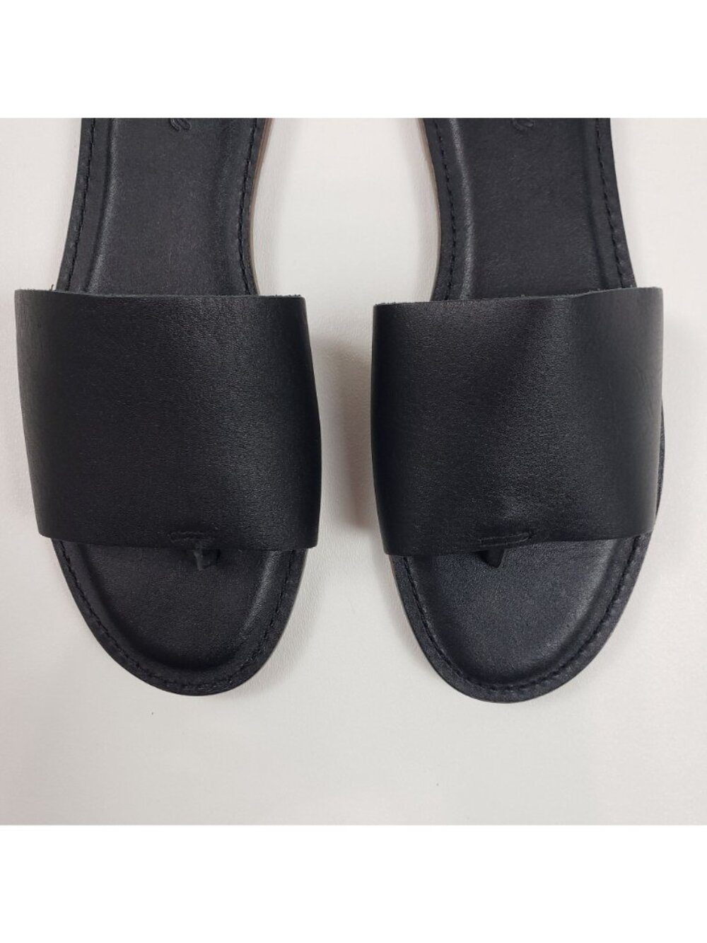 Madewell The Boardwalk Post Slide Sandal Women’s 7M Black Leather Summer - Picture 12 of 16